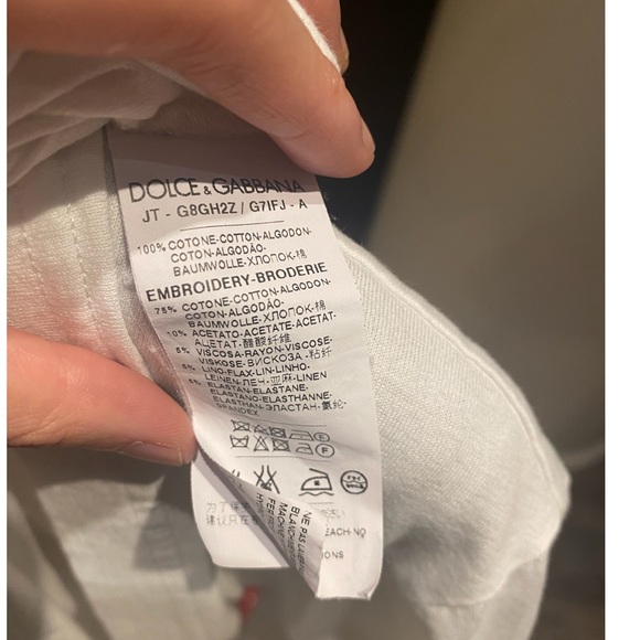 DOLCE & GABBANA White Embroidered T Shirt - Picture 3 of 4
